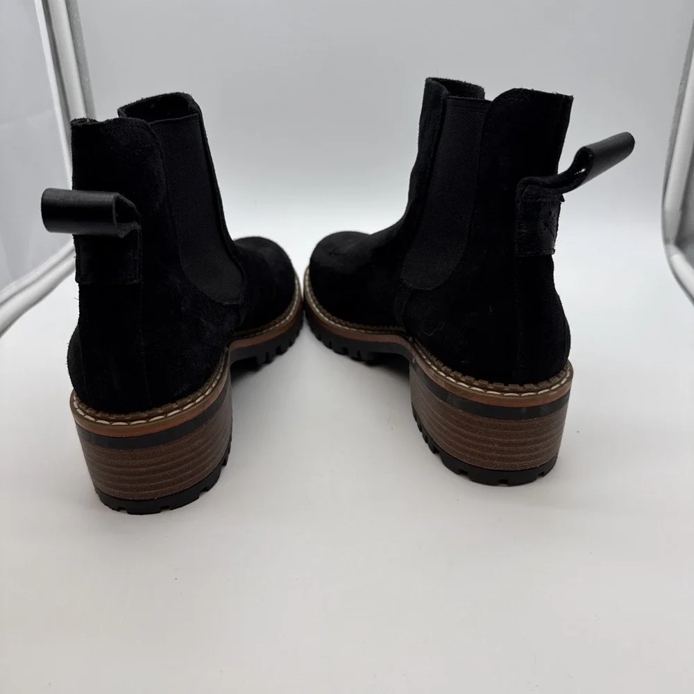 Bertuchi Women's Black Suede Chelsea Pull Up Boots, Size EU 38, US 7.5 M Spain